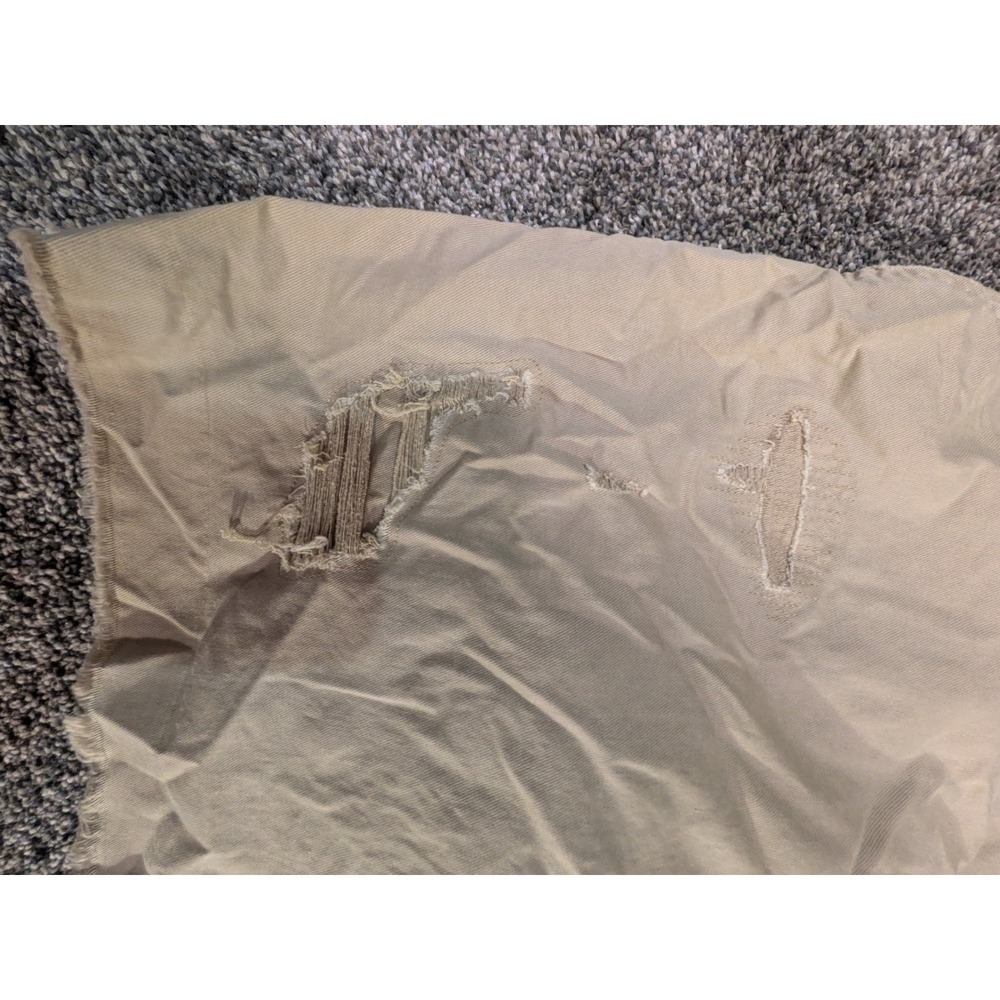 American Eagle Mens Flex Khaki Shorts Tan Distressed Raw Hem Size 33 - Picture 5 of 9